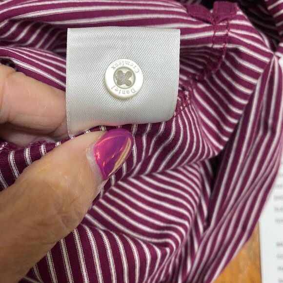 XXL Daniel Cremieux Mens Maroon Pinstriped Polo Shirt - Picture 5 of 5